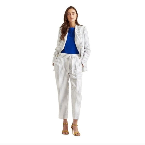 Lauren Ralph Lauren Pants - NWT LAUREN RALPH LAUREN White Belted Cropped Straight Leg Pants Size 2